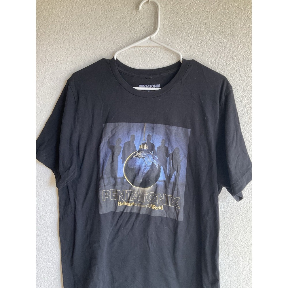 Pentatonix Holidays Around the World 2022 Tour T-Shirt Mens XL Black Christmas